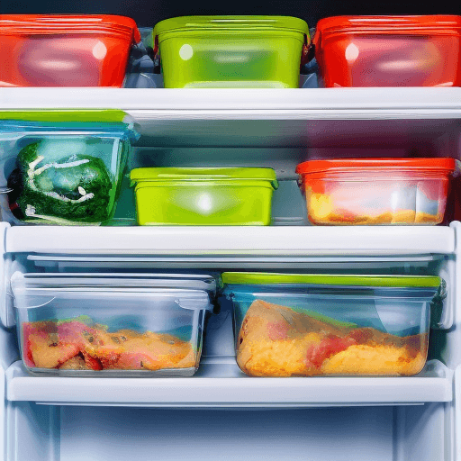 Food properly packaged in the freezer