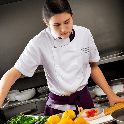 Student chef learning to