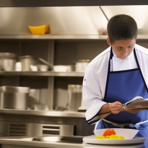 Is chef reviewing his notes