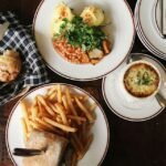 Table full of belgian specialties